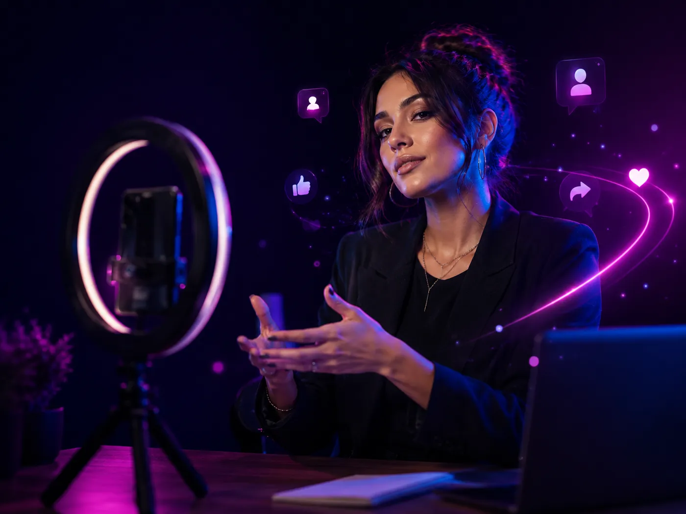 Creator producing visual social media content for Instagram traffic